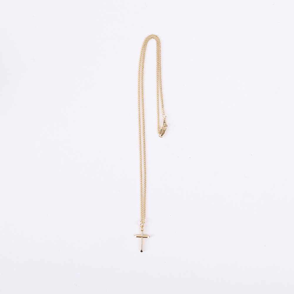 Necklace Cross Gold Over Sterling 18"