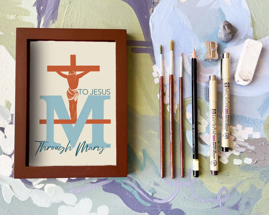 To Jesus Through Mary Crucifix | Print