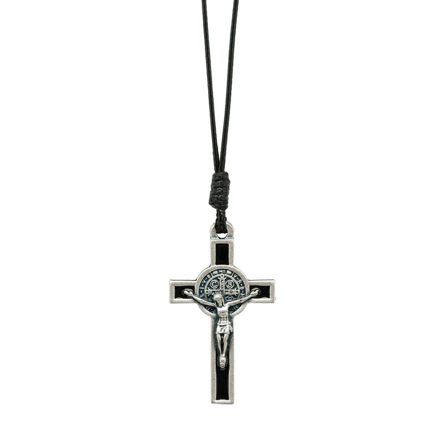 Cross pendant necklace on a white background