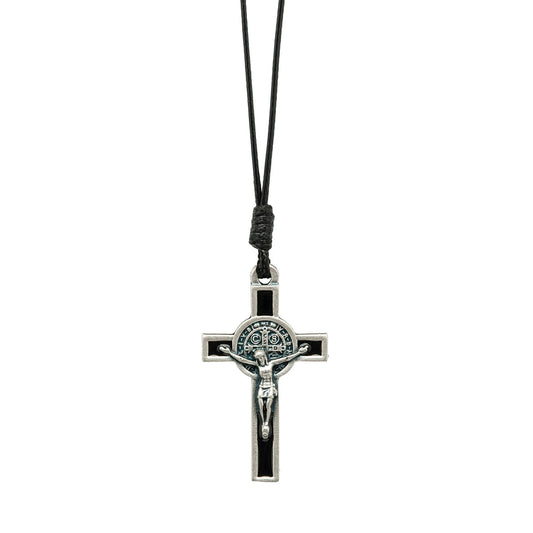 Cross pendant necklace on a white background