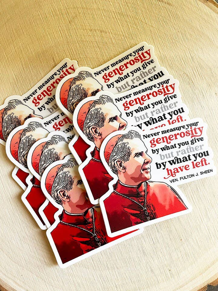 Ven. Fulton J.Sheen Waterproof Catholic Sticker