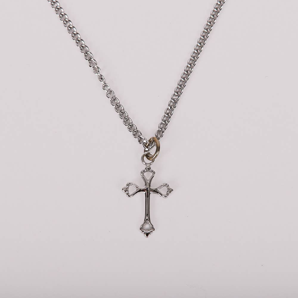 Necklace Cross Sterling Silver 16-18"