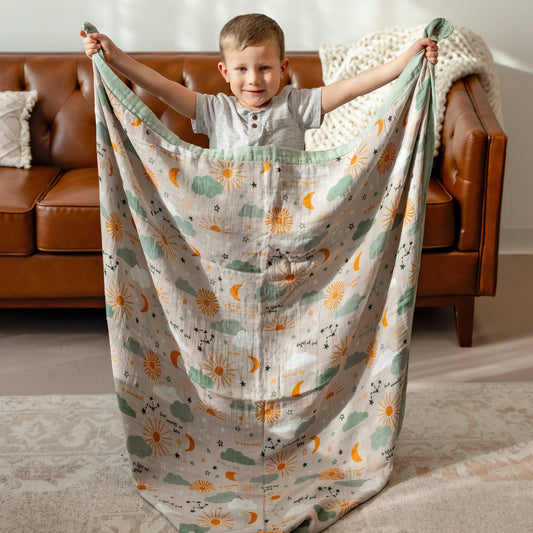 Guardian Angel Luxury Double Sided Muslin Catholic Blanket