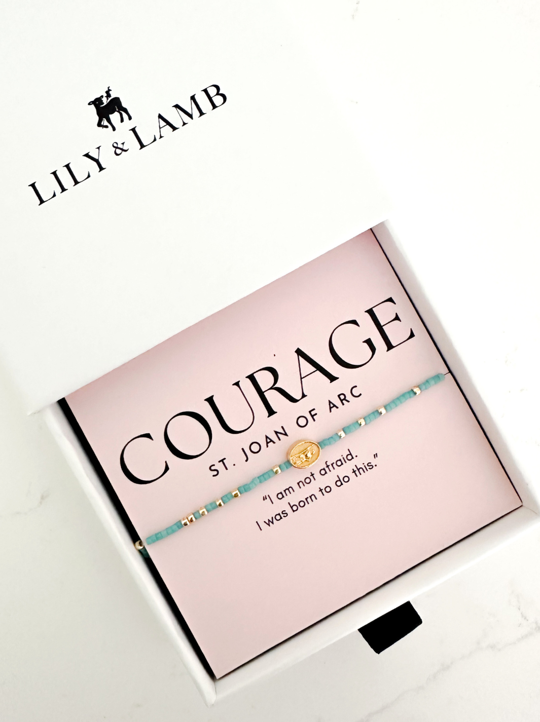 St. Joan of Arc Bracelet: Courage Teal / Adult Luxe (7.5")