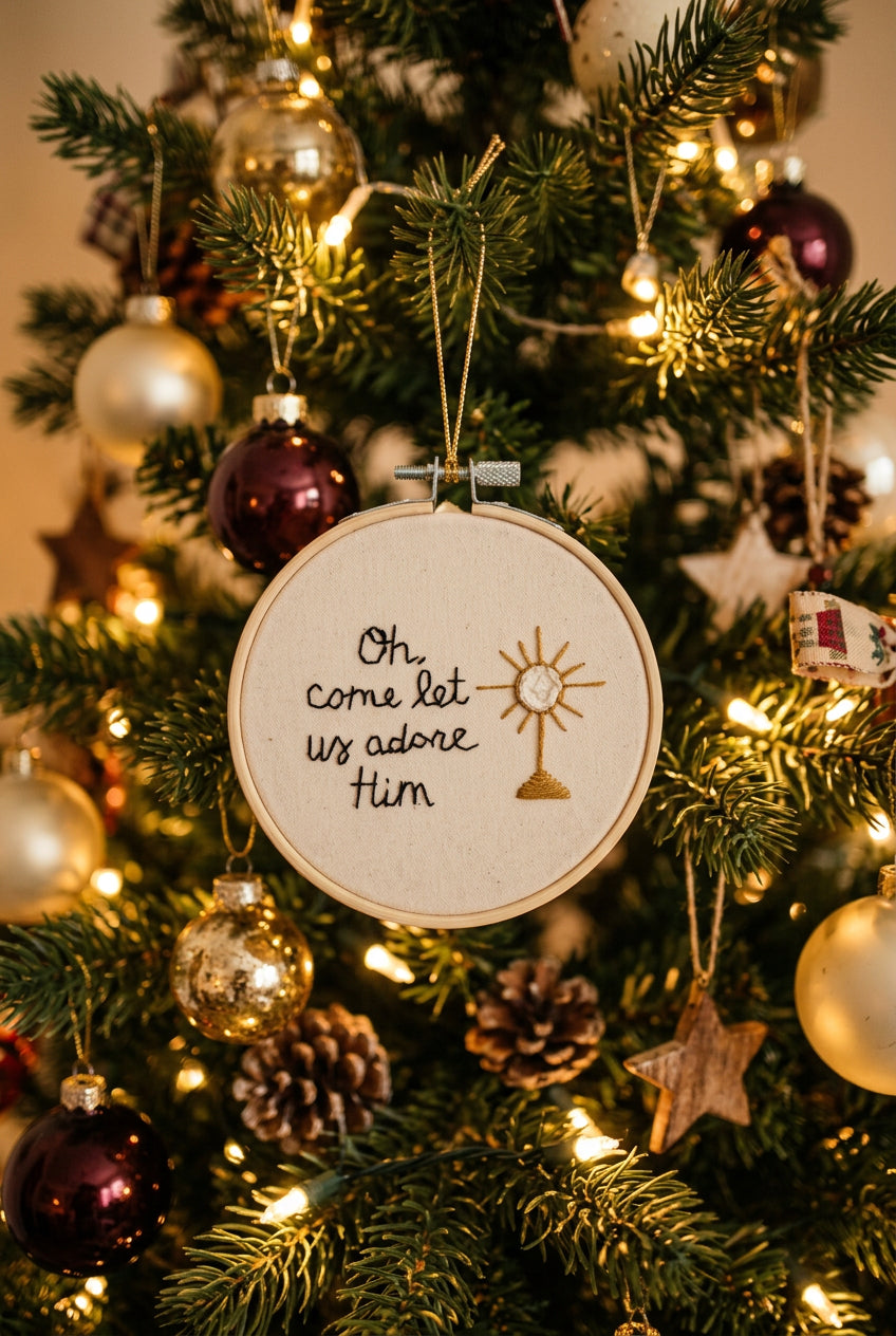 Oh, come let us adore Him embroidery