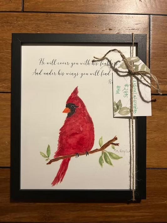 Cardinal with Scripture