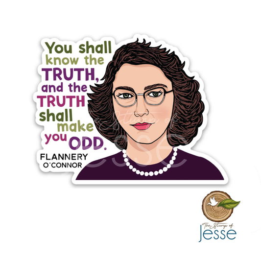 Flannery O'Connor Waterproof Sticker I Catholic Gift