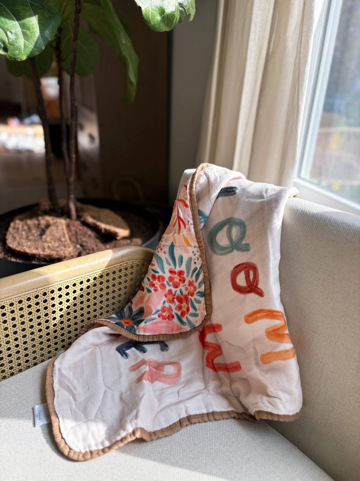 Mini* Bloom And Grow Bamboo Cotton Mini Blanket 8 Layers