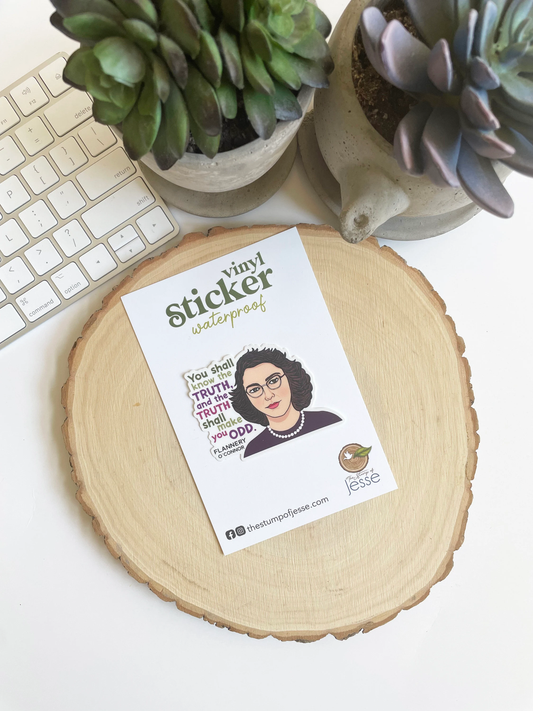 Flannery O'Connor Waterproof Sticker I Catholic Gift