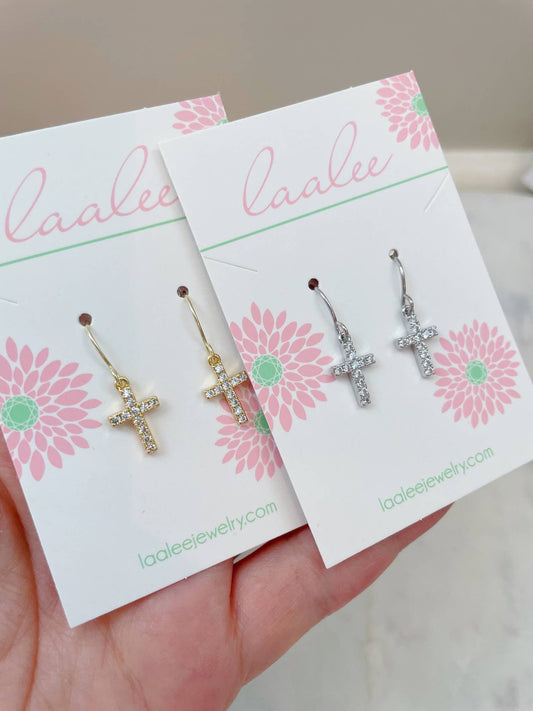 Gold/Silver Cross Earrings
