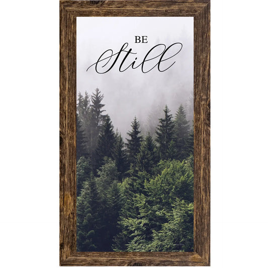 Be Still and Know That I Am God Green Forest Art Vertical