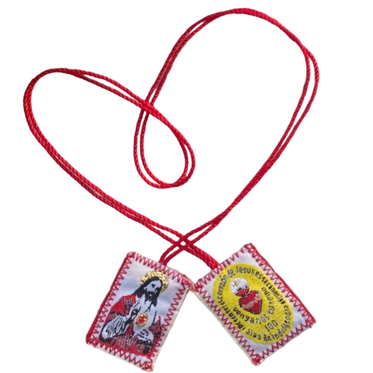 Scapular - Sacred Heart of Jesus w/ Charms RED  