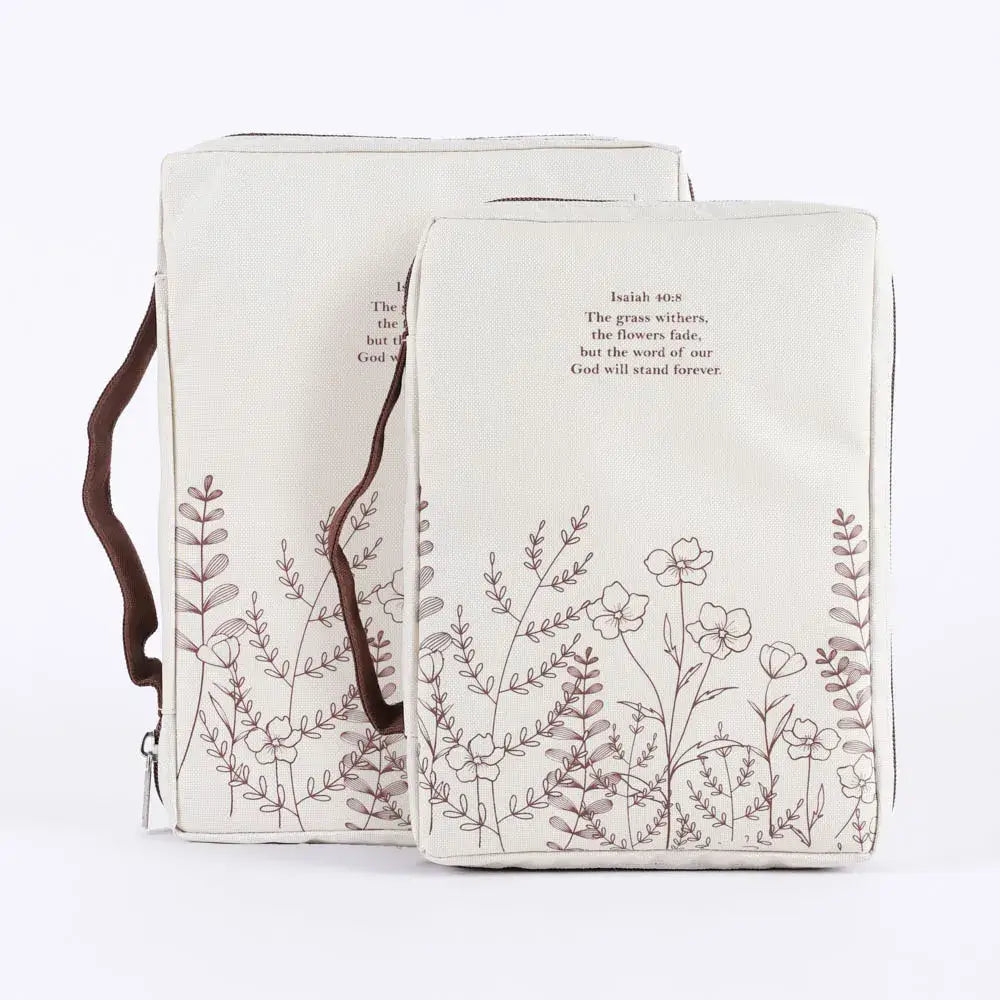 Canvas Bible Cover - Isaiah 40:8 Wildflowers - M