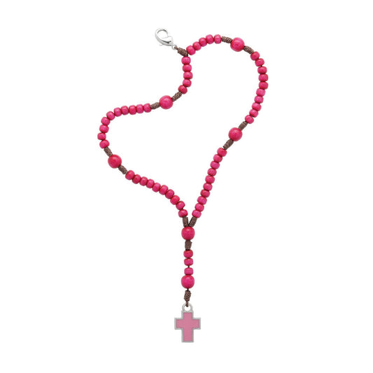 Child's Rosary Bracelet  8" - PINK