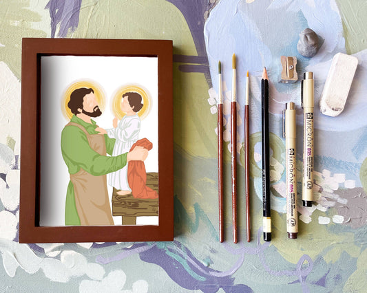 Saint Joseph & Jesus, Workshop  |  Print