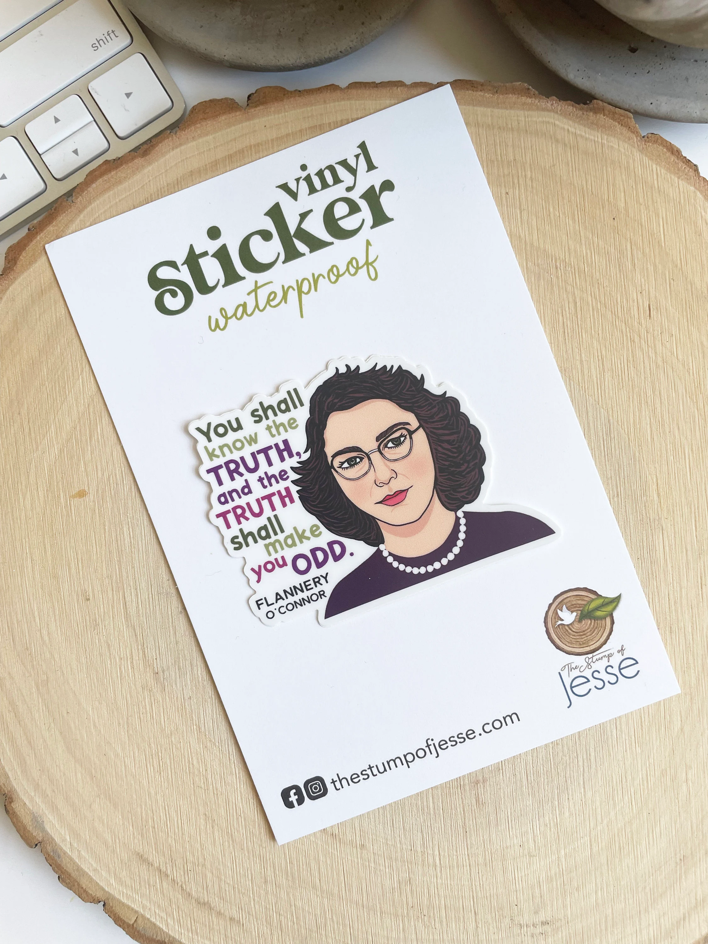 Flannery O'Connor Waterproof Sticker I Catholic Gift